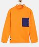 Tales & Stories 100% Cotton Full Sleeves Draw Your Money Colour Blocked Tee - Orange