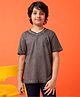 Tales & Stories  Half Sleeves Summer Vacation Themed Printed  T Shirt -Grey