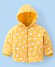 Babyhug Woven Full Sleeves Jacket With Hood & Polka Dots Print - Yellow
