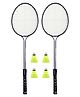 CLOVERBYTE Double Shaft 2 Racquet with 4 ShuttleCock - Black