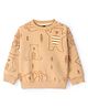 Little Kangaroos Full Sleeves Sweatshirts With Teddy Print - Fawn