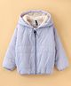 Little Kangaroos Full Sleeves Padded & Hooded Solid Winter Pocketable Jacket - Lilac