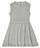 Mi Arcus Baby Girl Cotton Sleeveless A-Line Pleated Solid Dress Grey