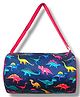 Li'll Pumpkins Swimming Gym Travel Duffle Round Bag with Side Zip Pocket  Dianosaur Printed - Blue