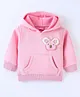 Little Kangaroos Full Sleeves Cotton Hoodie with Pockets & Bunny Applique - Pink