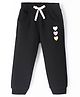 Little Kangaroos Fleece and Woollen Full Length Pant Heart Printed - Black