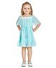 Peppermint Singlet Sleeves Tiered Dress with Lace Detailing - Blue