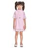 Peppermint Half Sleeves Solid Colour Dress with Glitter Print - Pink