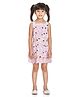 Peppermint Singlet Sleeves Cotton Dot Printed Layered Dress - Pink