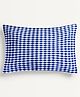 The Baby Atelier 100% Organic Baby Pillow Cover Set with Fillers Checks - Navy Blue