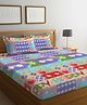 FABINALIV Cartoon Print 300 TC Cotton Blend King Size Double Bedsheet with 2 Pillow Covers - Multicolor