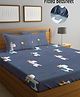FABINALIV Cartoon Print 300 TC Cotton Blend King Size Fitted Double Bedsheet with 2 Pillow Covers - Multicolor