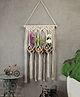 FABINALIV Abstract Macrame Wall Hanging Flower Pot Organiser - Off White