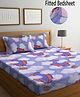 FABINALIV Cartoon Print 300 TC Cotton Blend King Size Fitted Double Bedsheet with 2 Pillow Covers - Multicolor