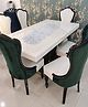 FABINALIV Floral Textured PVC Table Runner - Silver