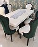 FABINALIV Floral Textured PVC Table Runner - Silver