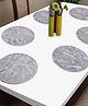FABINALIV Set of 6 Floral Textured PVC Table Mats - Silver