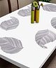 FABINALIV Set of 6 Floral Textured PVC Table Mats - Silver