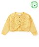 Babyhug Organic Cotton Knit Full Sleeves Woolen Shrug with Cable Knit Design - Yellow