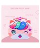 Paper Moon Unicorn Piggy Bank Coin Box with Lock and Keys for Kids - Pink