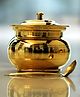 Indian Bartan Brass Ghee Pot - Golden