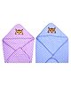 JARS Collections Microfibre Hooded Baby Wrapper Pack of 2 - Multicolor