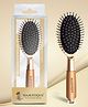 Majestique Golden Oval Detangler Brush Friendly Detangling Brush Ultra Soft Tipped Nylon - Brown