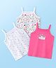 Babyhug 100% Cotton Sleeveless Slips Floral Print Pack Of 3- White & Pink