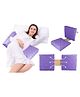 Get It 100% Cotton Double Wedge Pregnancy Pillow With Quilted Cover Removable Cover with Zip - Purple