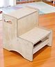 Kiddery Wooden Step Stool for Kids Training - Beige