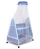 Kiddery Polkamania Baby Cradle with Mosquito Protection Net - Blue
