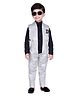 DOTSON Full Sleeves Solid Color Shirt & Trousers with Embroidered Jacket Party Suit - Grey