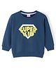 Babyhug Cotton Knit Full Sleeves Sweatshirt With Text Graphics - Blue