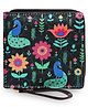 Sabhyata Peacock Small Wallet With Pocket- Multicolor