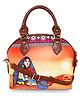 Sabhyata Pot Lady Satin Handbag with Detachable Sling - Orange