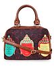 Sabhyata Buddha Satin Handbag with Detachable Sling 2 - Brown