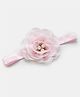 Bhoomi Collection Pearl Detailed Chiffon Flower Embellished Headband  - Light Pink