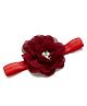 Bhoomi Collection Pearl Detailed Chiffon Flower Embellished Headband  - Maroon