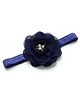 Bhoomi Collection Pearl Detailed Flower Applique Embellished Headband - Navy Blue