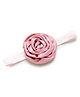 Bhoomi Collection Rolled Rose Applique Fabric Flower Embellished Headband - Onion Pink