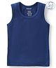 Babyoye Cotton Knit Sleeveless Rib Solid Thermal Vest - Navy Blue
