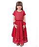 Babyhug Half Sleeves Sequined Embroidered Choli Lehenga and Dupatta Set - Red