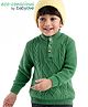 Babyoye 100% Cotton Knit Full Sleeves Textured Pullover Sweater With Cable Knit Design - Green
