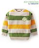 Babyoye 100% Cotton Textured Full Sleeves Pullovers Sweater - Green Yellow & Grey