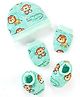 Babyhug 100% Cotton Cap Mittens & Booties Animal Print- Green