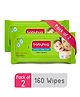 Babyhug Premium Baby Wet Wipes with Moisturising Aloe Vera Pack of 2 -  80 Pieces Each