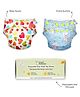 Superbottoms Reusable Cloth Diapers With 2 Dry Feel Magic Pad & 100 Disposable Liners Pack Of 2 - Red & Blue