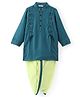 Babyoye 100% Cotton Full Sleeves Dhoti Kurta Set Solid Colour - Blue & Green