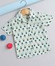 The Magic Wand Half Sleeves Floral Printed Cotton Casual Shirt - Off White & Green