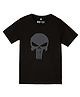 The Souled Store Marvels Featuring Half Sleeves The Punisher Logo Printed Oversized Tee - Black